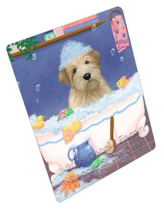 Rub A Dub Dog In A Tub Wheaten Terrier Dog Cutting Board - For Kitchen - Scratch & Stain Resistant - Designed To Stay In Place - Easy To Clean By Hand - Perfect for Chopping Meats, Vegetables, CA81918