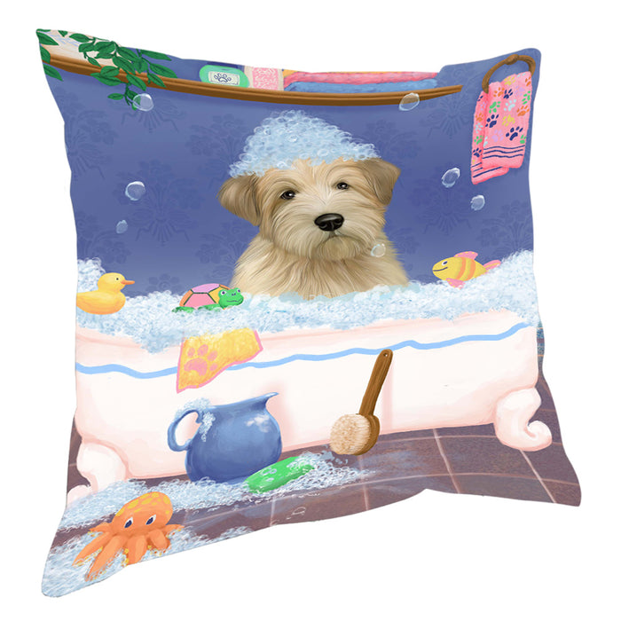 Rub A Dub Dog In A Tub Wheaten Terrier Dog Pillow with Top Quality High-Resolution Images - Ultra Soft Pet Pillows for Sleeping - Reversible & Comfort - Ideal Gift for Dog Lover - Cushion for Sofa Couch Bed - 100% Polyester, PILA90883