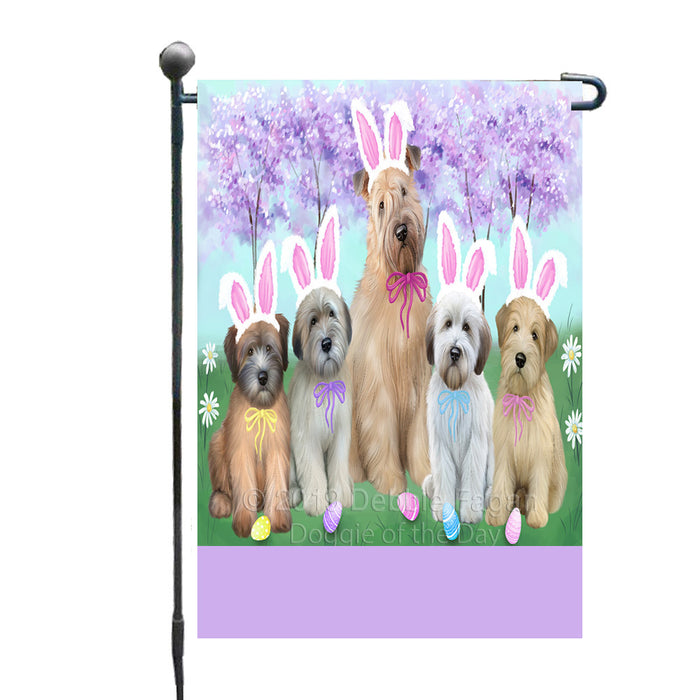Personalized Easter Holiday Wheaten Terrier Dogs Custom Garden Flags GFLG-DOTD-A59061