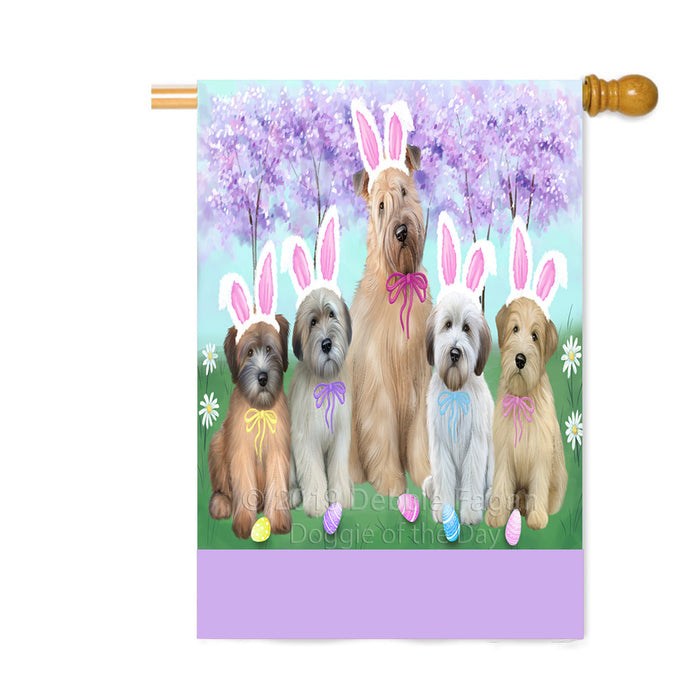 Personalized Easter Holiday Wheaten Terrier Dogs Custom House Flag FLG-DOTD-A59117
