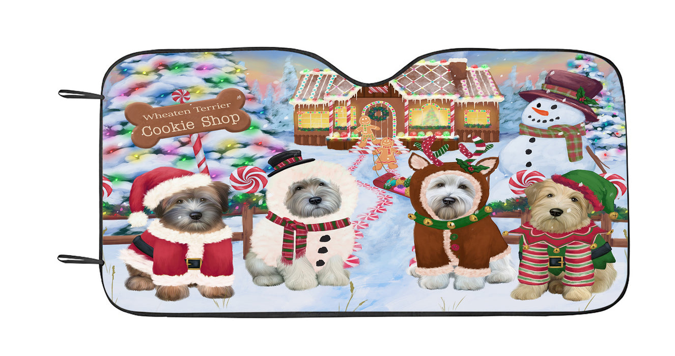 Holiday Gingerbread Cookie Wheaten Terrier Dogs Car Sun Shade