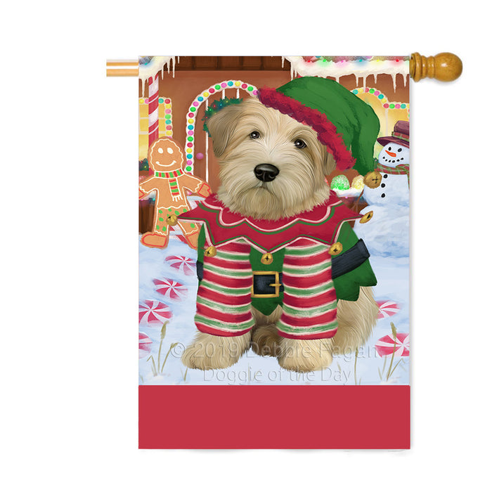 Personalized Gingerbread Candyfest Wheaten Terrier Dog Custom House Flag FLG64009