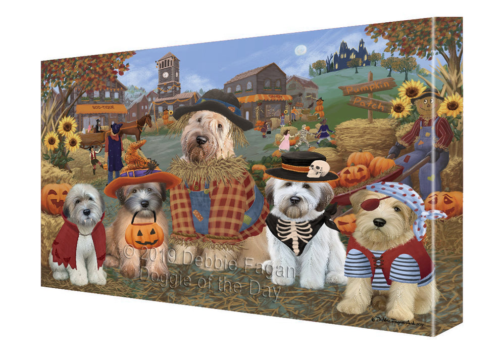 Halloween 'Round Town Wheaten Terrier Dogs Canvas Print Wall Art Décor CVS144107