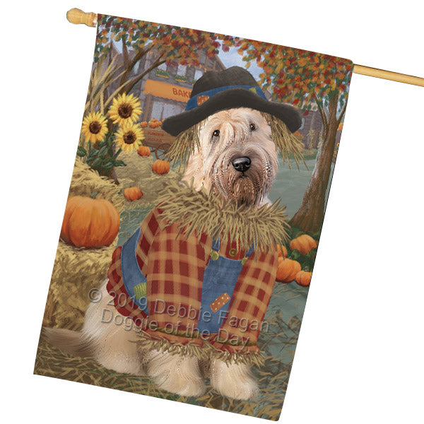 Fall Pumpkin Scarecrow Wheaten Terrier Dogs House Flag FLG65989