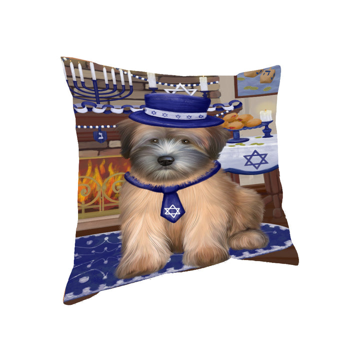 Happy Hanukkah Wheaten Terrier Dog Pillow PIL85580
