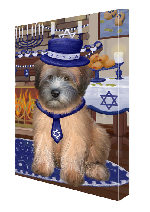 Happy Hanukkah Wheaten Terrier Dog Canvas Print Wall Art Décor CVS144926