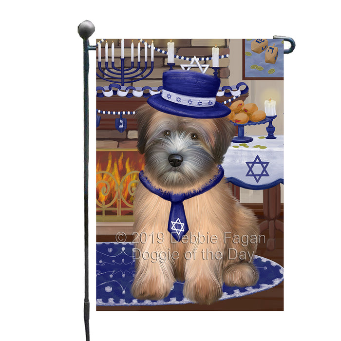 Happy Hanukkah Wheaten Terrier Dog Garden Flag GFLG65851