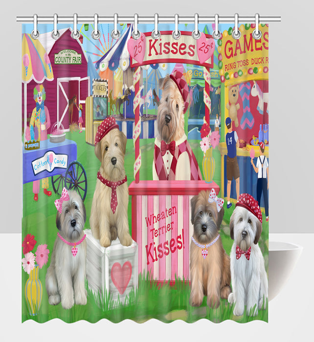 Carnival Kissing Booth Wheaten Terrier Dogs Shower Curtain