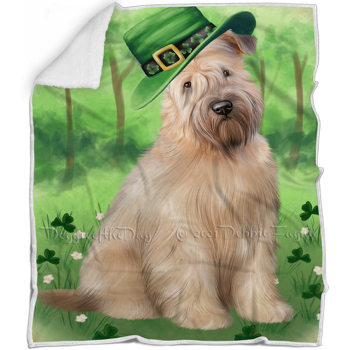 St. Patricks Day Irish Portrait Wheaten Terrier Dog Blanket BLNKT133131