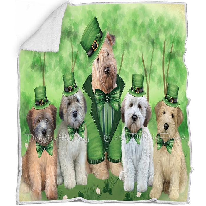 St. Patricks Day Irish Portrait Wheaten Terrier Dogs Blanket BLNKT133140