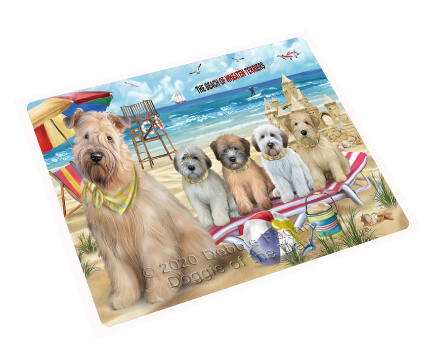 Pet Friendly Beach Wheaten Terrier Dogs Cutting Board - For Kitchen - Scratch & Stain Resistant - Designed To Stay In Place - Easy To Clean By Hand - Perfect for Chopping Meats, Vegetables