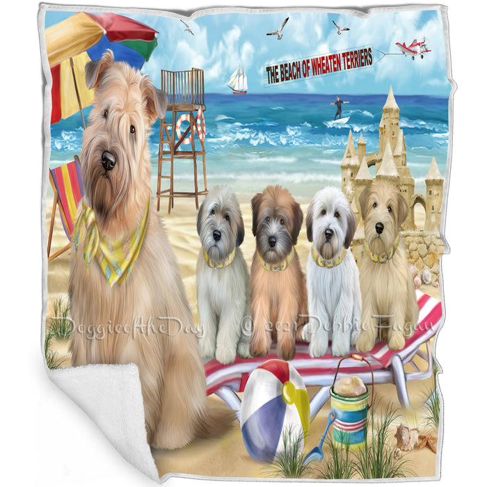 Pet Friendly Beach Wheaten Terrier Dog Blanket BLNKT142535