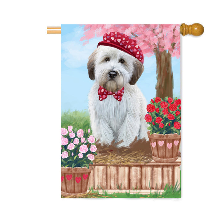 Personalized Rosie 25 Cent Kisses Wheaten Terrier Dog Custom House Flag FLG64971