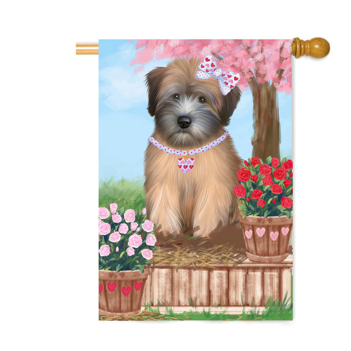 Personalized Rosie 25 Cent Kisses Wheaten Terrier Dog Custom House Flag FLG64972
