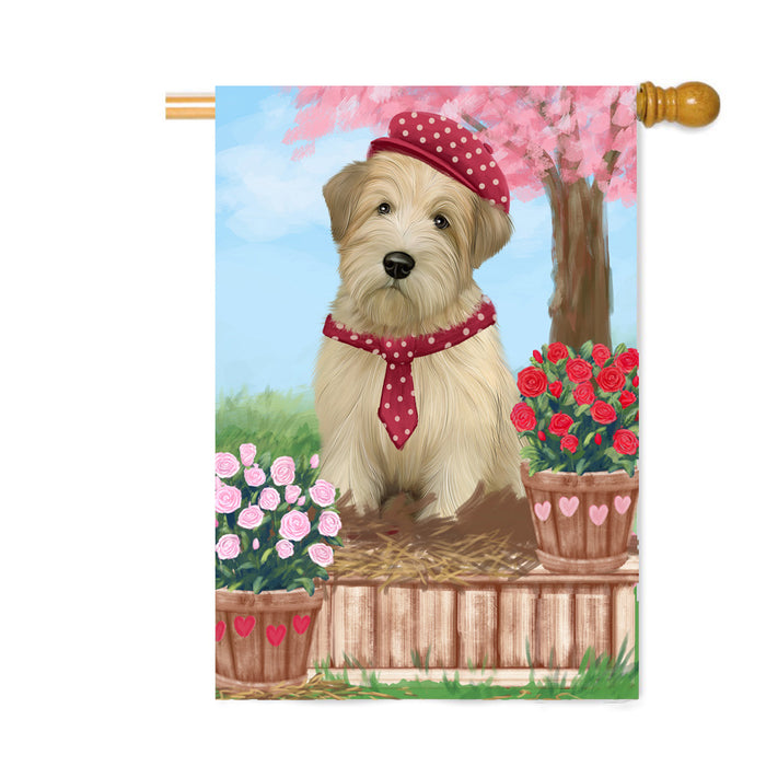 Personalized Rosie 25 Cent Kisses Wheaten Terrier Dog Custom House Flag FLG64973