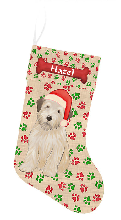 Pet Name Personalized Christmas Paw Print Wheaten Terrier Dogs Stocking