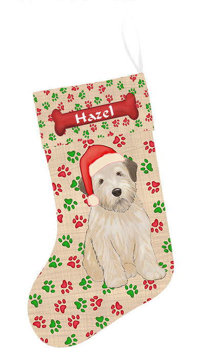 Pet Name Personalized Christmas Paw Print Wheaten Terrier Dogs Stocking