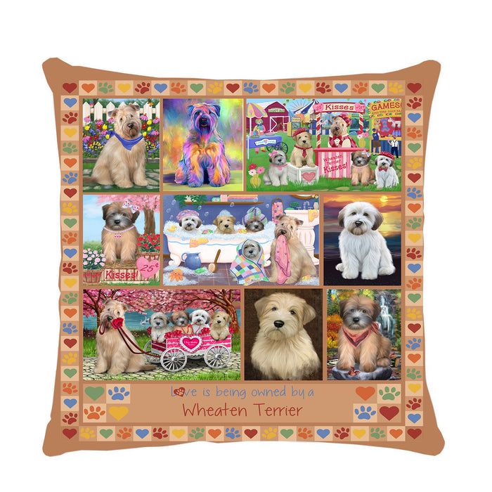 Love is Being Owned Wheaten Terrier Dog Beige Pillow PIL85092