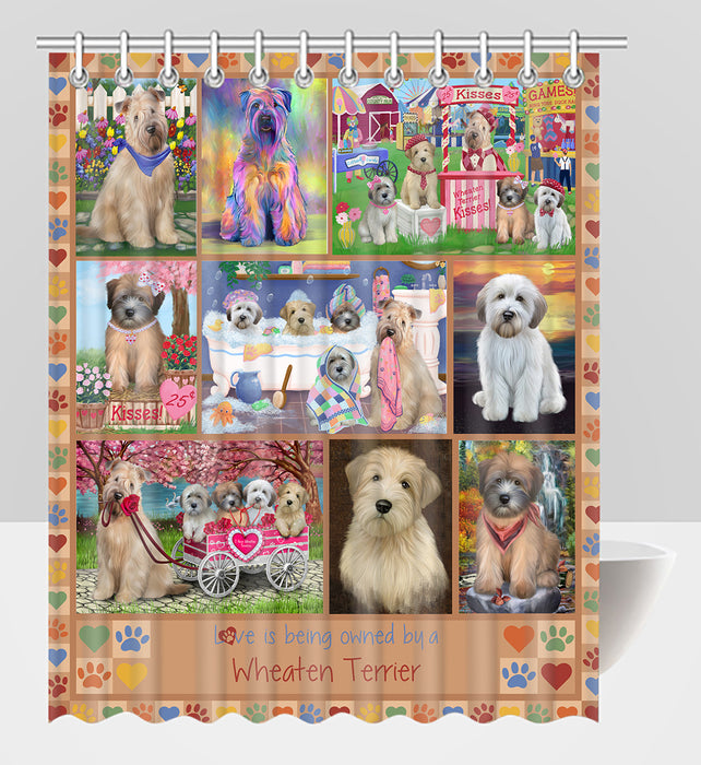 Love is Being Owned Wheaten Terrier Dog Beige Shower Curtain