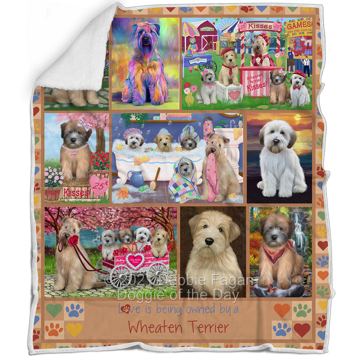 Love is Being Owned Wheaten Terrier Dog Beige Blanket BLNKT138054