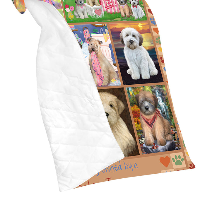 Love is Being Owned Wheaten Terrier Dog Beige Quilt