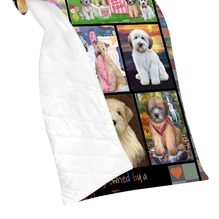 Love is Being Owned Wheaten Terrier Dog Grey Quilt