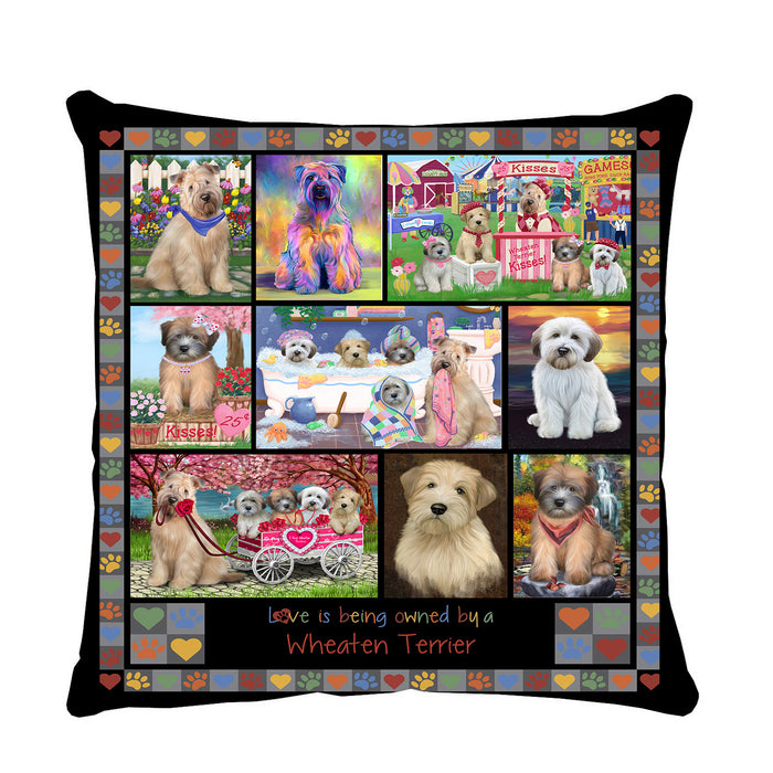 Love is Being Owned Wheaten Terrier Dog Grey Pillow PIL85096