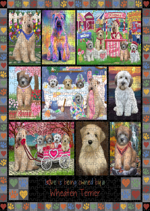 Love is Being Owned Wheaten Terrier Dog Grey Puzzle with Photo Tin PUZL98712
