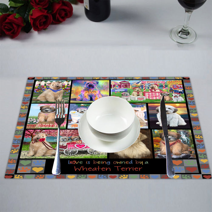 Love is Being Owned Wheaten Terrier Dog Grey Placemat