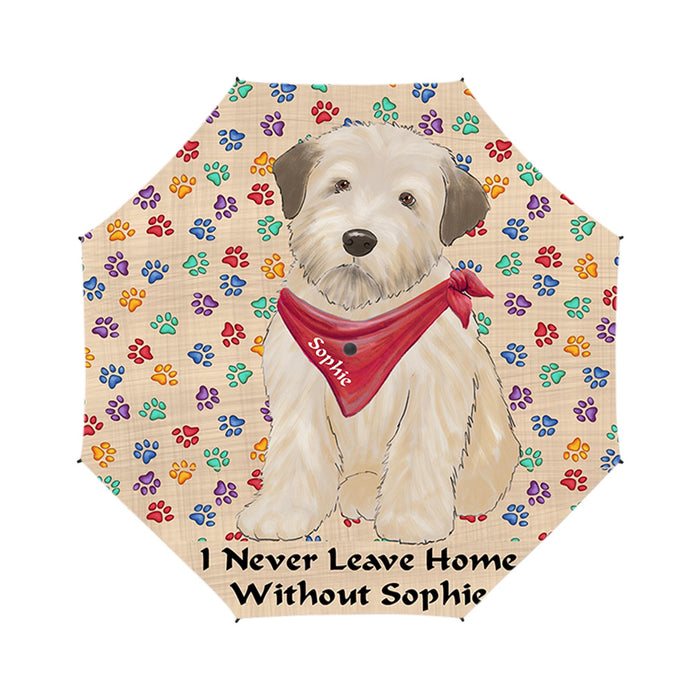 Custom Pet Name Personalized I never Leave Home Wheaten Terrier Dog Semi-Automatic Foldable Umbrella