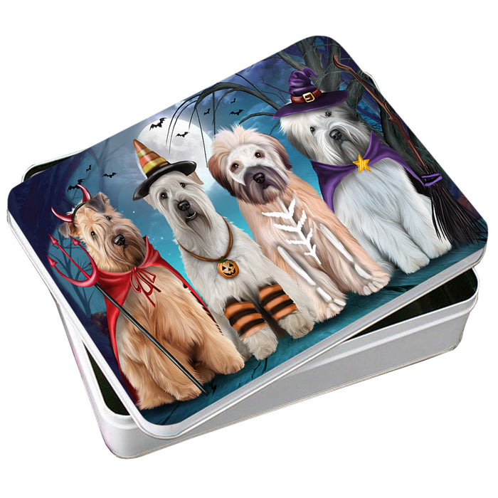 Happy Halloween Trick or Treat Wheaten Terrier Dog Photo Storage Tin PITN52591