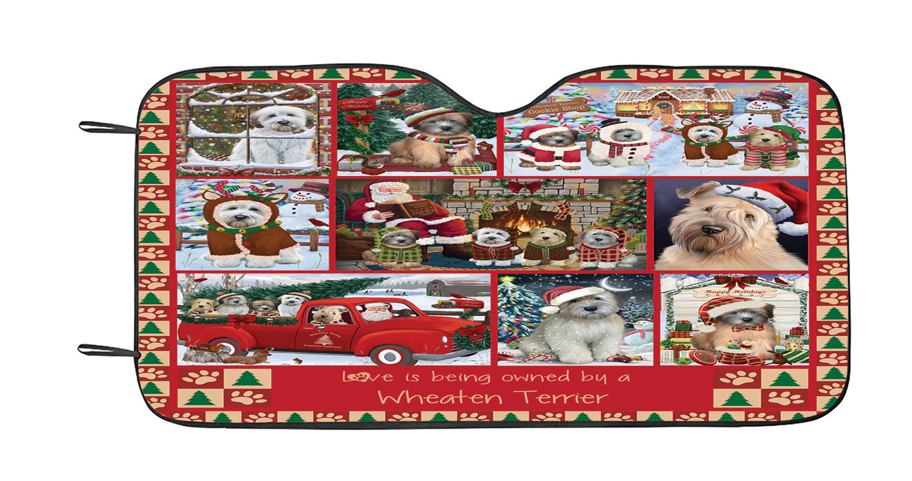 Love is Being Owned Christmas Wheaten Terrier Dogs Car Sun Shade