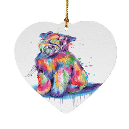 Watercolor Wheaten Terrier Dog Heart Christmas Ornament HPOR57453