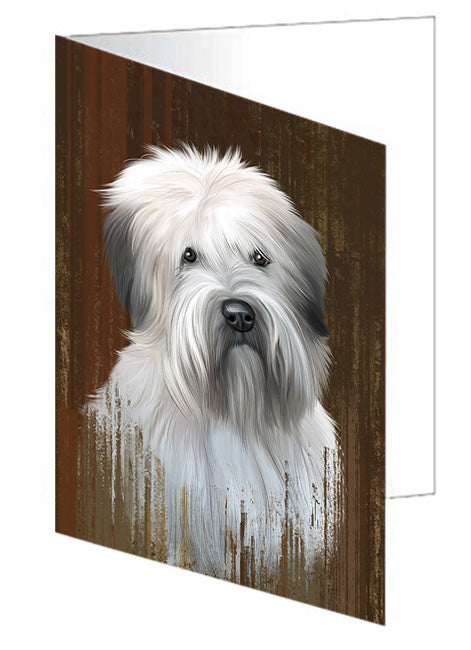 Rustic Wheaten Terrier Dog Handmade Artwork Assorted Pets Greeting Cards and Note Cards with Envelopes for All Occasions and Holiday Seasons GCD55856