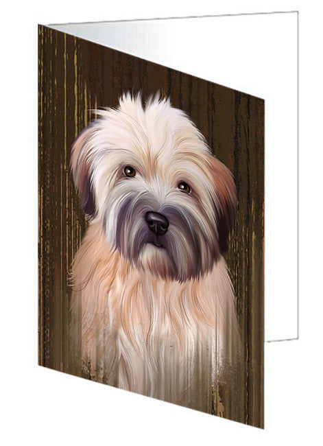 Rustic Wheaten Terrier Dog Handmade Artwork Assorted Pets Greeting Cards and Note Cards with Envelopes for All Occasions and Holiday Seasons GCD55859