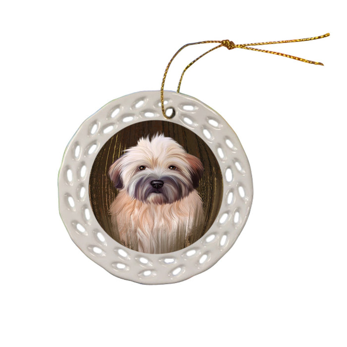 Rustic Wheaten Terrier Dog Ceramic Doily Ornament DPOR50598