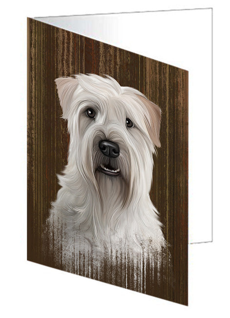Rustic Wheaten Terrier Dog Handmade Artwork Assorted Pets Greeting Cards and Note Cards with Envelopes for All Occasions and Holiday Seasons GCD55862