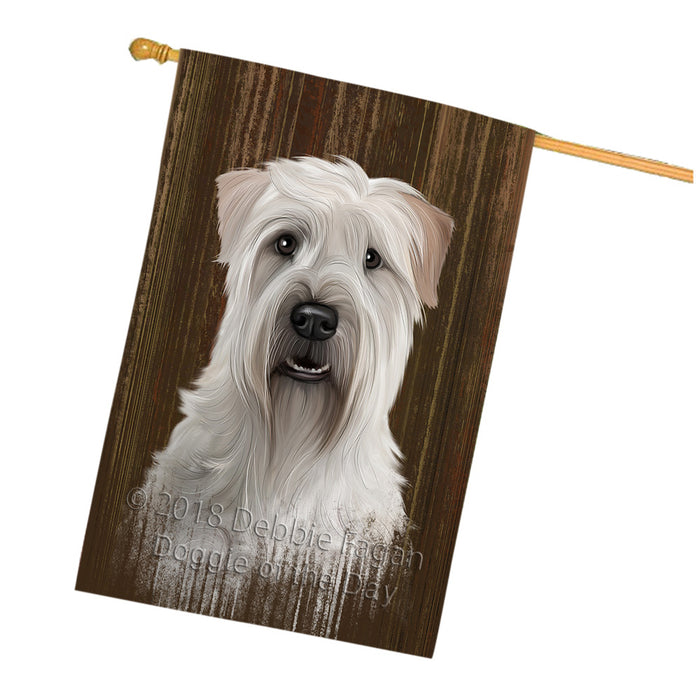 Rustic Wheaten Terrier Dog House Flag FLG50628