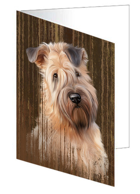 Rustic Wheaten Terrier Dog Handmade Artwork Assorted Pets Greeting Cards and Note Cards with Envelopes for All Occasions and Holiday Seasons GCD55865