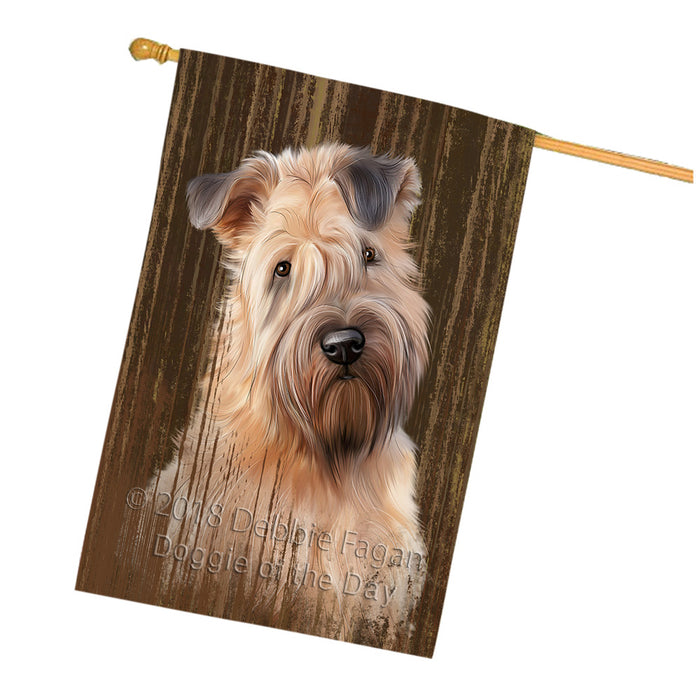 Rustic Wheaten Terrier Dog House Flag FLG50629