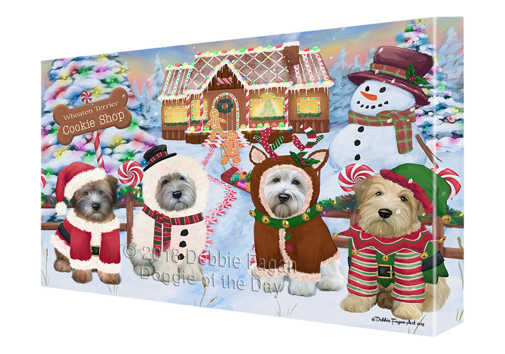 Holiday Gingerbread Cookie Shop Wheaten Terriers Dog Canvas Print Wall Art Décor CVS131912