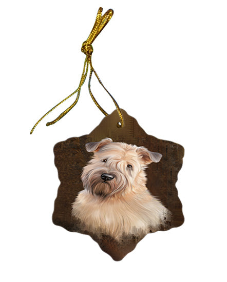 Rustic Wheaten Terrier Dog Star Porcelain Ornament SPOR54491