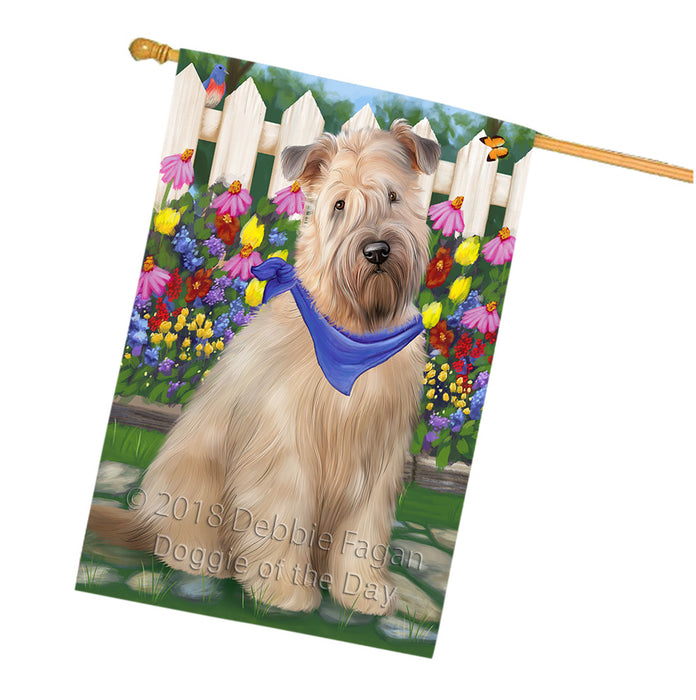Spring Floral Wheaten Terrier Dog House Flag FLG52363