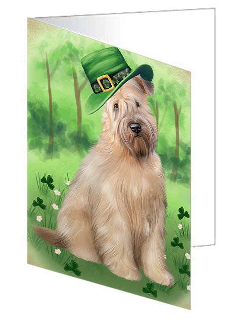 St. Patricks Day Irish Portrait Wheaten Terrier Dog Handmade Artwork Assorted Pets Greeting Cards and Note Cards with Envelopes for All Occasions and Holiday Seasons GCD76679