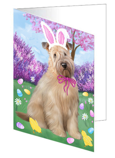 Easter Holiday Wheaten Terrier Dog Handmade Artwork Assorted Pets Greeting Cards and Note Cards with Envelopes for All Occasions and Holiday Seasons GCD76367