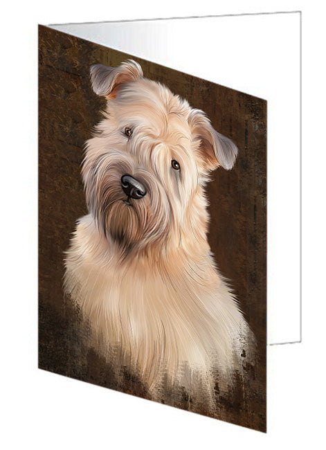 Rustic Wheaten Terrier Dog Handmade Artwork Assorted Pets Greeting Cards and Note Cards with Envelopes for All Occasions and Holiday Seasons GCD67529