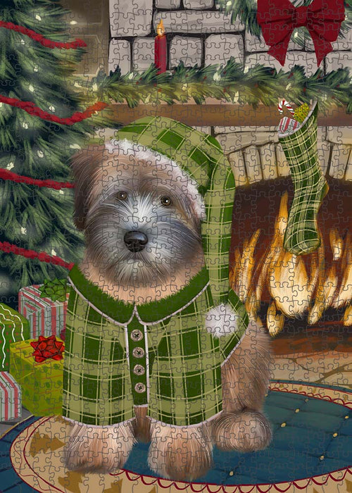 The Stocking was Hung Wheaten Terrier Dog Puzzle with Photo Tin PUZL90836