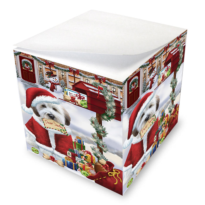 Wheaten Terrier Dog Dear Santa Letter Christmas Holiday Mailbox Note Cube NOC55204