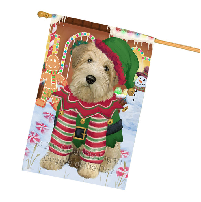 Christmas Gingerbread House Candyfest Wheaten Terrier Dog House Flag FLG57280