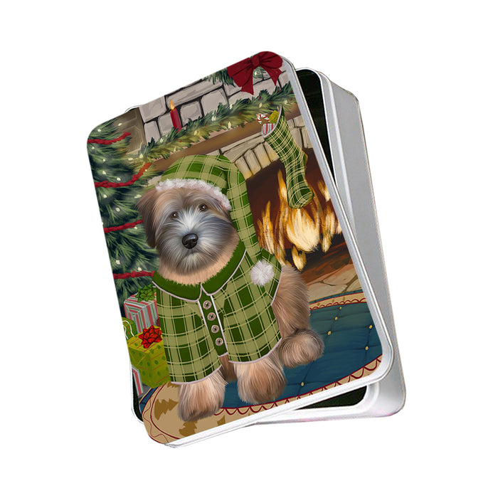 The Stocking was Hung Wheaten Terrier Dog Photo Storage Tin PITN55601